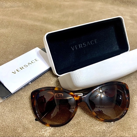 Versace Havana Brown Gradient Cat Eye Sunglasses - Picture 3 of 9